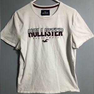 Hollister T-shirt, white with red bubbled logo